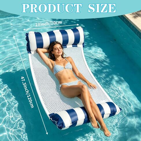 Inflatable Hammock Pool Floats Adults, Water Hammock Pool Floaties Rafts Lounge Chairs Floating, 4-in-1 Multi-Purpose Pool Float Toys for Women Men Lake Beach Swimming Pool Party in Kuwait