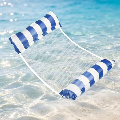 Inflatable Hammock Pool Floats Adults, Water Hammock Pool Floaties Rafts Lounge Chairs Floating, 4-in-1 Multi-Purpose Pool Float Toys for Women Men Lake Beach Swimming Pool Party in Kuwait