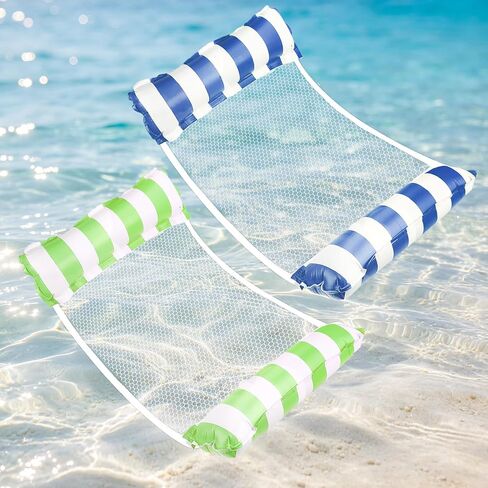 Inflatable Hammock Pool Floats Adults, Water Hammock Pool Floaties Rafts Lounge Chairs Floating, 4-in-1 Multi-Purpose Pool Float Toys for Women Men Lake Beach Swimming Pool Party in Kuwait