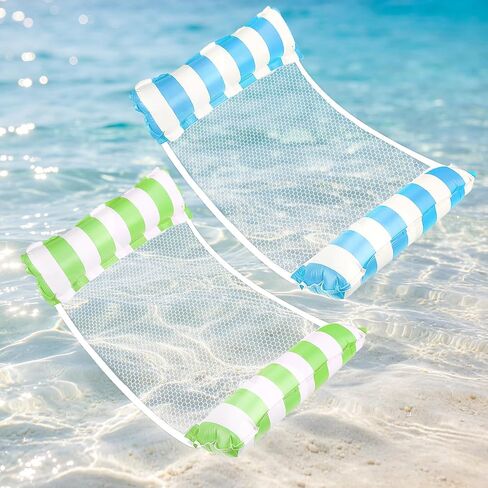 Inflatable Hammock Pool Floats Adults, Water Hammock Pool Floaties Rafts Lounge Chairs Floating, 4-in-1 Multi-Purpose Pool Float Toys for Women Men Lake Beach Swimming Pool Party in Kuwait