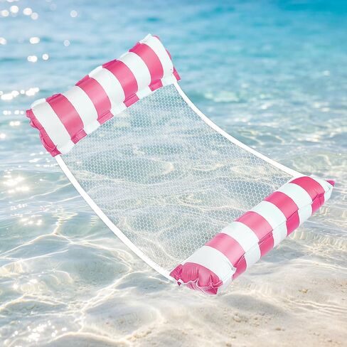 Inflatable Hammock Pool Floats Adults, Water Hammock Pool Floaties Rafts Lounge Chairs Floating, 4-in-1 Multi-Purpose Pool Float Toys for Women Men Lake Beach Swimming Pool Party in Kuwait