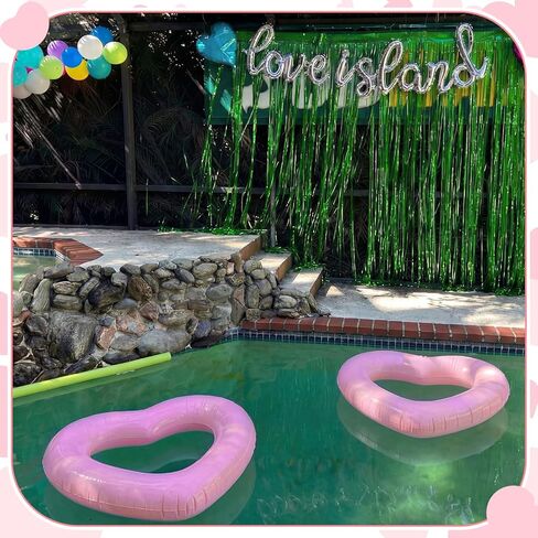 Shappy 2 Pcs Heart Pool Float Inflatable for Island Pink Heart Shaped Summer Swimming Ring PVC Pool Float for Adults Beach Party Supply Sweet for Island Themed Bachelorette Party Decorations in Saudi Arabia