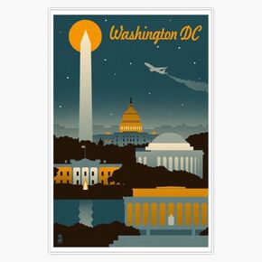 Washington Dc Retro Poster Sticker Bumper Sticker Vinyl Decal 5" in Kuwait