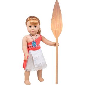 5pc Moana Inspired Princess 18" Doll Outfit w Necklace- American Clothes & Accessories Set Includes Paddle, Top, Skirt, Necklace & Scarf- Perfect Girl Gift Set for Less in Saudi Arabia