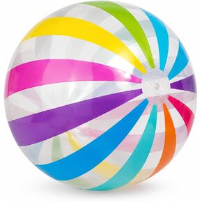 GiftExpress 40" Striped Beach Ball, Giant Transparent Inflatable Beach Ball for Swimming Pool Party, Beach, Backyard Games, Summer Outdoor Water Toy & Party Decoration for Kids, Teens & Adults in Saudi Arabia