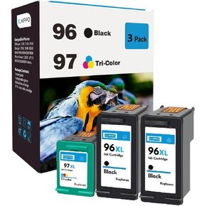96 Black 97 Tri-Color Remanufactured for HP 96 97 Ink Cartridges Black/Color Combo Pack, 96/97 Ink Cartridges for DeskJet 6940 6840 6988 6980 OfficeJet 7310 7410 7210 Photosmart 8050 Printer(3-Pack) in Saudi Arabia
