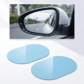 2 PCS Car Rear View Mirror Waterproof Film, Rainproof Anti-glare Oval Protective Sticker, High-definition Anti-fog Guard, Universal Window Film for SUVs Sedans Trucks (Transparent) in Saudi Arabia