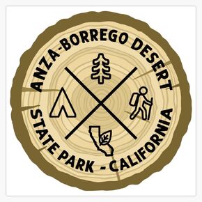 Anza Borrego Desert State Park California Log Slice Window Water Bottle Bumper Sticker Decal 5" in Kuwait