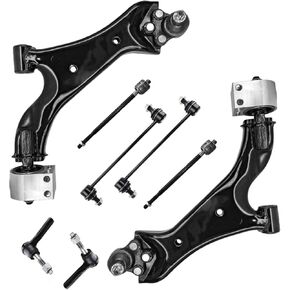 POWERGEAR 8Pcs Front Lower Control Arm With Ball Joint Sway Bar Inner & Outer Tie Rods Suspension Kit Compatible With 2010 2011-2017 Chevrolet Equinox, 2010-2017 GMC Terrain in Kuwait