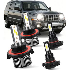 For Jeep Patriot 2010 2011 2012 2013 2014 2015 2016 2017 Light Bulbs,9008/H13 High/Low Beams+ h16/5202 Fog Lights Bright Front Lights,Plug And Play,Pack of 4 in Saudi Arabia