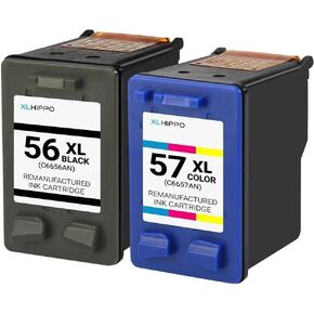 56 57 Ink Cartridges Combo Pack Replacement for HP 56 57 Ink Cartridges for DeskJet 5550 5650 5150 Photosmart 7350 7660 7760 7960 PSC 2210 2510 2410 1350 Printer(1 * 56XL Black 1 * 57XL Color) in Saudi Arabia
