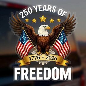 ملصقات ملصقات السيارات للذكرى السنوية الـ 250 للولايات المتحدة الأمريكية - ملصقات سيارات One Nation Under God للسيارة، الولايات المتحدة الأمريكية الوطنية في الرابع من يوليو 1776-2026 فينيل للسيارة والشاحنة والنافذة والكمبيوتر المحمول (8 بوصة) in Kuwait