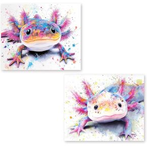 RLTXBUK 2 Pack Axolotl Diamond Art Kits, Watercolor Colorful Axolotl Gem Diamond Painting Art Kits for Adults Kids Beginners, Whimsical Nursery Decor, 9.8x11.8 Inch in Saudi Arabia