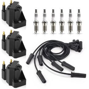 Set of 3 Ignition Coil Pack and 6 Spark Plugs and Wires Set Compatible with Chevy Chevrolet Impala Lumina Buick Regal Pontiac Grand Prix 1999-2004 3.4L 3.8L V6 Replaces DR39 356325 3951 in Saudi Arabia
