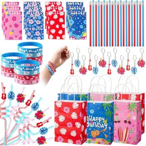 Vanblue 72 Pcs Cartoon Hawaiian Party Favors Set Gift Pink and Blue Tropical Birthday Decorations for Kids Pool Beach,Classroom Rewards Prizes, Goodie Bag Pinata Stuffer in Saudi Arabia