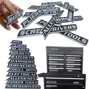 12 Pack Strong Magnetic Toolbox Labels, 3D Printed Reusable Magnetic Tags, Metal Compatible Tool Box Organizer Accessories for Garage Drawer Cabinet Storage in Saudi Arabia