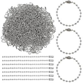 Hecila 200PCS Ball Bead Chain 3.9in Long Ball Chains Keychain Metal Tag Chain with Clasp Beaded Connector Chains Silver Balls Bead Keychains Bulks for Jewelry Making Keys Rings Crafts DIY in Kuwait