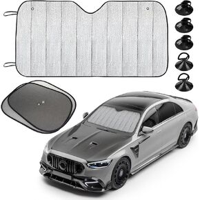 Sun Walker Car Windshield Sun Shade, UV Protection Auto Windscreen Shield Cover Heat Blocker, Foldable Front Window Sunshades for Most Sedans Trucks SUVs, Car Accessories in Kuwait