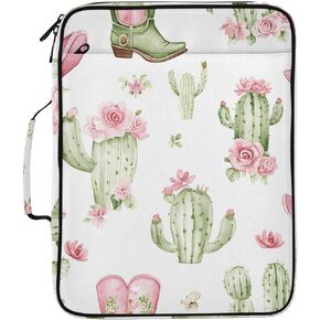 ALAZA Cactus Cowboy Boots Pink Cowboy Hat 3 Ring Binder Bag with 7-Pocket Accordion File Organizer, Letter Size, Expandable Filing Folder Portfolio & Case Ring Binders in Kuwait