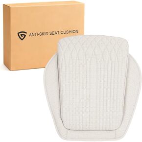 Universal Car Seat Cushion, Nappa Leather Ventilation Hole Breatheable Design for Driver Passenger, All-Season Anti-Slip Bottom Seat Cover,19.49in x 21.26in (1 Piece/White) in Saudi Arabia