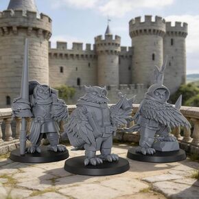 مقياس 25 مم من الراتنج غير المطلي Owlfolk Knight، Mage & Scout for DND Minis، لعبة Fantasy Tabletop RPG، شخصية TTRPG Dungeon Masters، مجموعة 3 قطع من Avian Adventurers Party - Owlfolk Allies (AS965) in Kuwait