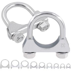 2-3/4" (70mm) Exhaust U Clamps, 2pcs, Silver, Automotive Exhaust Clamps in Saudi Arabia