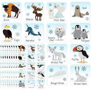 Joyful Artistry 180 Arctic Animal Stickers for Kids, Polar Animal Stickers, Arctic Animals Preschool, Winter Stickers, Winter Animal (Arctic Animals) in Saudi Arabia