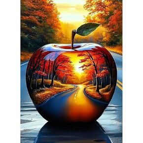 Bowetile 5D Fall Diamond Art Kits for Adults Beginners, Autumn Diamond Painting Landscap Kits, DIY Full Round Drill Diamond Dots Paintings Picture Gem Art Craft for Home Wall Decor 12x16 Inch in Kuwait