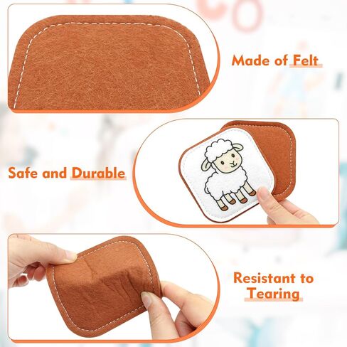 Felt Matching Game for Kids, Montessori Memory Game with Farm Animals, Soft Sensory Flash Cards for Toddlers, Educational Gift for 1-3, Quiet Travel Activity for Preschool in Saudi Arabia