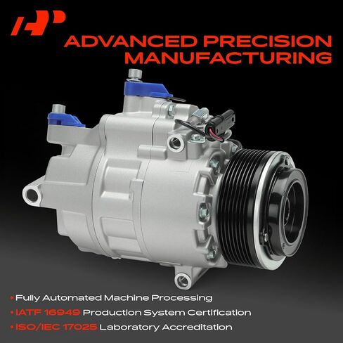 A-Premium Air Conditioner AC Compressor with Clutch Compatible with BMW 740i 740Li 2011-2012, X6 2008-2010, 3.0L, CSE717 Style in Kuwait