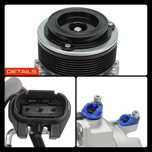 A-Premium Air Conditioner AC Compressor with Clutch Compatible with BMW 740i 740Li 2011-2012, X6 2008-2010, 3.0L, CSE717 Style in Kuwait