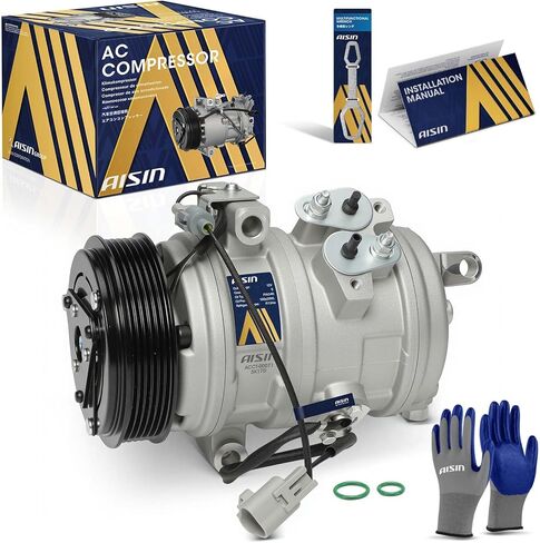AISIN AFTERMARKET ACCT-00071 Air Conditioner AC Compressor - Compatible with Toyota 4Runner Lexus GX470 2003-2009, Tundra 2007-2009, Sequoia 2001-2007 - 4.7L - with 6-Pulley Groove, with Clutch in Kuwait