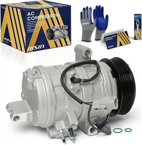 AISIN AFTERMARKET ACCT-00071 Air Conditioner AC Compressor - Compatible with Toyota 4Runner Lexus GX470 2003-2009, Tundra 2007-2009, Sequoia 2001-2007 - 4.7L - with 6-Pulley Groove, with Clutch in Kuwait