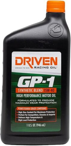 Driven Racing Oil Motor Oil, GP-1, 15W40, Semi-Synthetic, 1 qt Bottle, Set of 12 in Kuwait