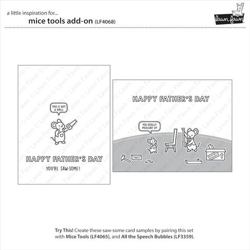 Lawn Fawn LF4068 Mice Tools Add-On 2X3 Clear Stamp Set in Kuwait