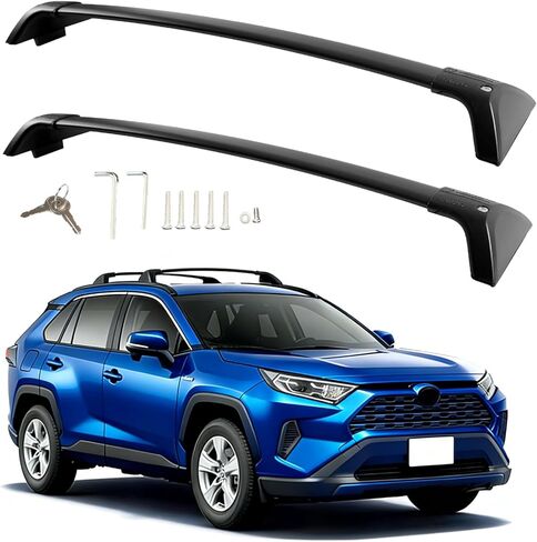 Zorik Lockable 260LBS Roof Rack Cross Bars for Toyota RAV4 2019-2025 Accessories (with Flush Side Rails), Aluminum Anti-Theft Crossbars, Not for Adventure/TRD/Woodland/2022+LE, Low Wind Noise in Saudi Arabia