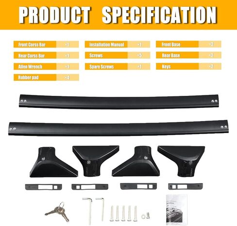 Zorik Lockable 260LBS Roof Rack Cross Bars for Toyota RAV4 2019-2025 Accessories (with Flush Side Rails), Aluminum Anti-Theft Crossbars, Not for Adventure/TRD/Woodland/2022+LE, Low Wind Noise in Saudi Arabia