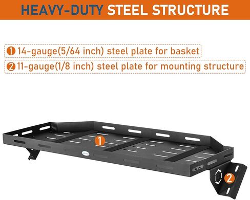 رف سلة البضائع العلوي من Hooke Road Bronco لـ 2021-2026 Ford Bronco 4 أبواب صلبة (باستثناء Bronco Sport)، منصة رف صينية تخزين حامل الأمتعة الداخلية in Kuwait