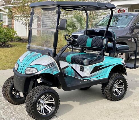 مجموعة رسومات سيارة الجولف AMR Racing: ملصقات عربة الجولف لـ Yamaha G14، G16، G19، G20 (1995-2006)، تتميز بتصميم اللهب الماسي باللون الأحمر والأسود، قم بترقية رحلتك باستخدام الملصقات الواقية! in Kuwait