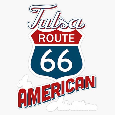 Magnet Tulsa Route 66 America Flo Karp Transparent Magnet Vinyl Decal Sticker 5" in Kuwait