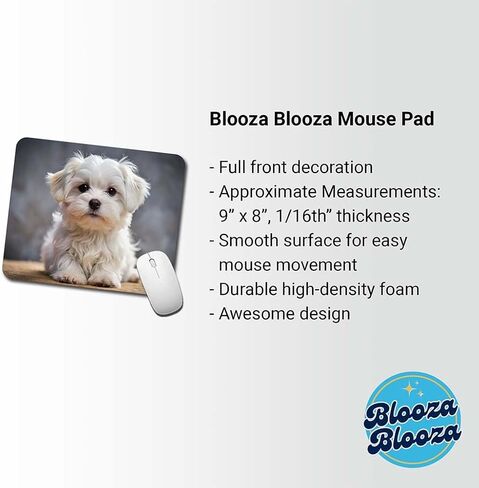 Maltese Dog Puppy Photo Low Profile Mouse Pad Mat in Kuwait