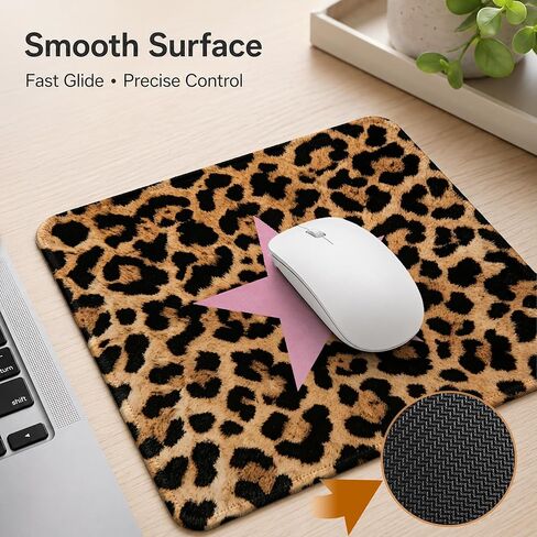 Trendy Funky Leopard Star Mouse Pad 9.5x7.9,Leopard Gifts for Women,Trendy Cheetah Pink Mouse Pad for Laptop Desk Accessories,Funky Pink Y2K Office Supplies,Coquette Preppy Desk Decor for Girls in Saudi Arabia