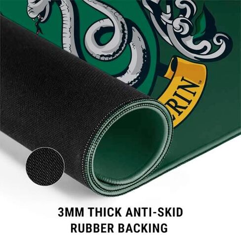 Skinit 31.5" x 11.8" Slytherin House Crest Gaming Mouse Pad, Large Extended Desk Mat, Anti-Slip Rubber Base, Smooth Low-Friction Surface, Precision Stitched Edges in Kuwait