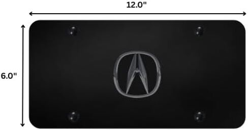 Au-TOMOTIVE GOLD INC. Officially Licensed 3D OEM Logo on License Plate for Acura (Black Pearl on Black) in Kuwait