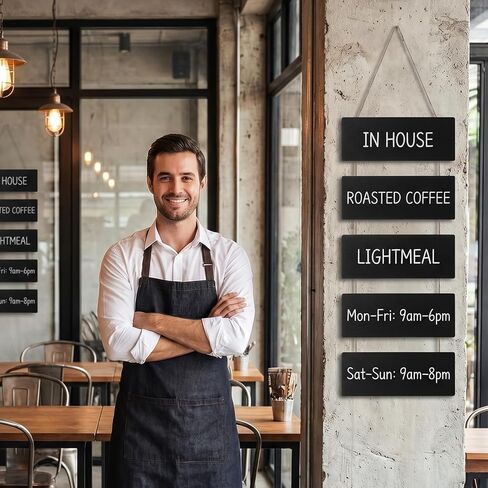 2Set Hanging Chalkboard Sign Double Sided Rustic Chalkboards Hanging Signs Chalkboard Signs Rectangle Message Memo Display with Rope Wooden Erasable Message Board for Wedding Kitchen Bar in Saudi Arabia