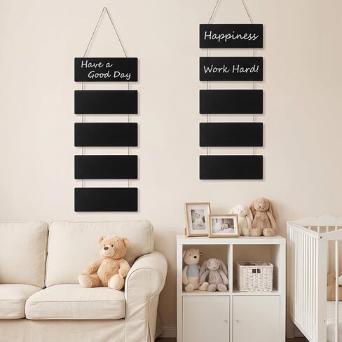 2Set Hanging Chalkboard Sign Double Sided Rustic Chalkboards Hanging Signs Chalkboard Signs Rectangle Message Memo Display with Rope Wooden Erasable Message Board for Wedding Kitchen Bar in Saudi Arabia