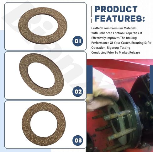 2 Pcs FP5533 Slip Clutch Friction Disc Plate OD 5.5" ID 3.375" Thickness 0.125" Compatible with Rotary Cutters RTH60 RTH72 RTH80 RTS50 1287 1812 2212, Replaces 1805010 31953 64651 (2) in Saudi Arabia