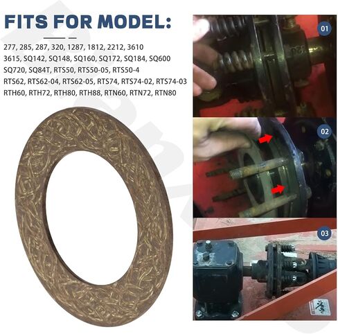 2 Pcs FP5533 Slip Clutch Friction Disc Plate OD 5.5" ID 3.375" Thickness 0.125" Compatible with Rotary Cutters RTH60 RTH72 RTH80 RTS50 1287 1812 2212, Replaces 1805010 31953 64651 (2) in Saudi Arabia