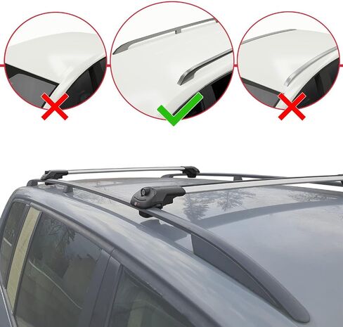 Compatible with Mercedes GLB-Class (X247) 2019-2026 ACE-1 Model Car Roof Rack Cross Bar Gray Aluminium 2 Bars in Saudi Arabia