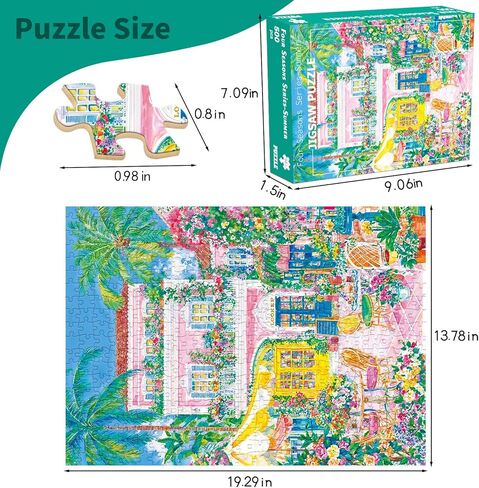 500 Piece Jigsaw Puzzles for Adults, Four Seasons Summer Landscape Puzzle, HD Matte Eye Protection, Perfect Interlocking No Dust, Ideal Gift for Home Decor and Family Games in Saudi Arabia